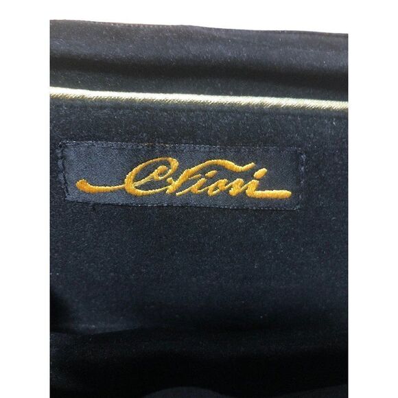 Vintage Carlo Fiori Clutch Rhinestones Leather Python Gold Chain - Picture 6 of 9